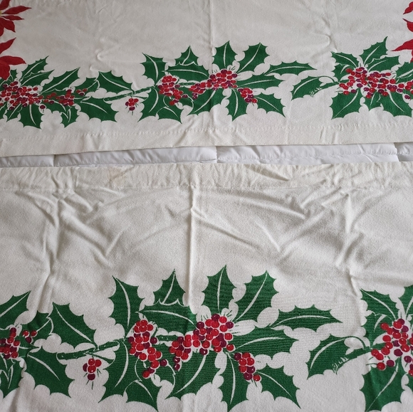Vintage Holiday Poinsettia Valances (2) - Picture 3 of 4